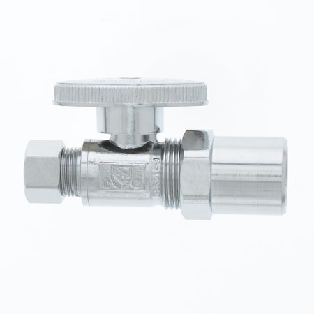 Jones Stephens 1/2" CPVC x 3/8" OD Chrome Plated Quarter Turn Supply Stop, Straight S10403